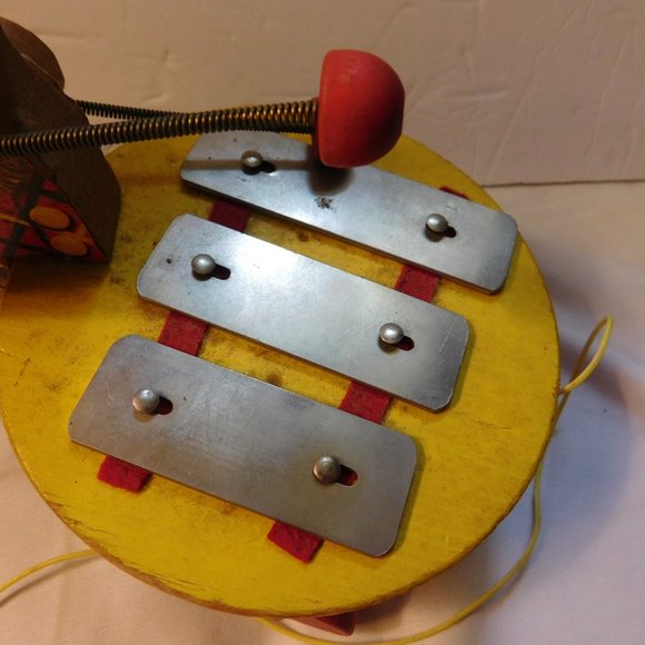 VINTAGE FISHER PRICE TEDDY ZILO XYLOPHONE PULL TOY - Picture 3 of 11